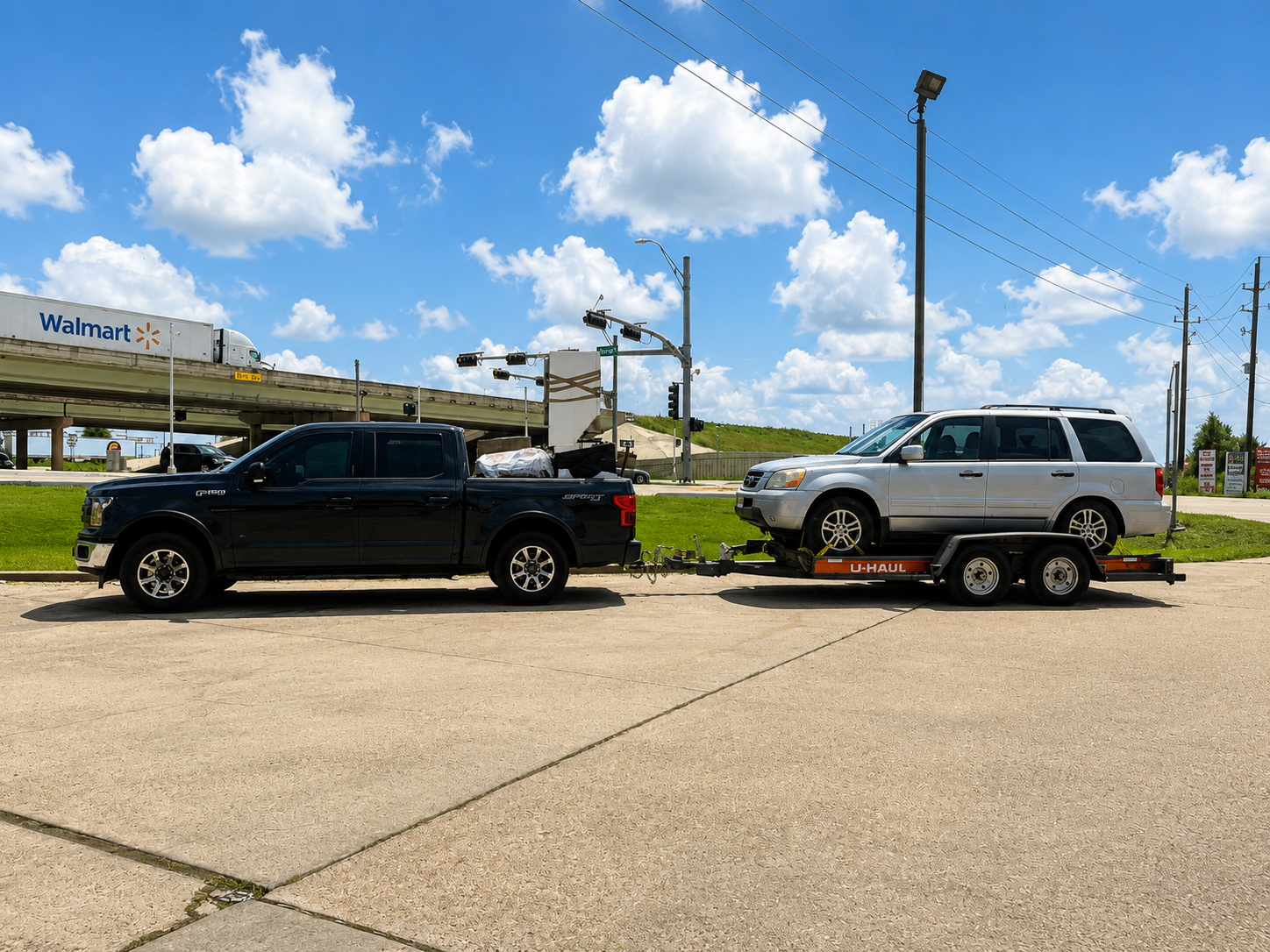 Envío de SUV en tráiler U-Haul